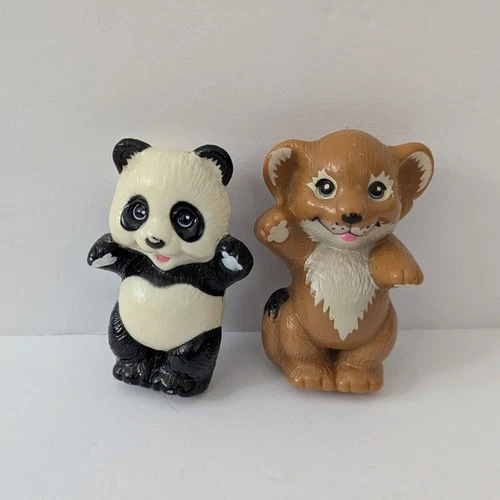 VTG 1988 Barbie Animal Lovin’ Safari Panda & Nikki Lion Cub Plastic Toy Figure