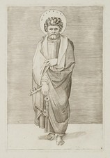 San Pietro con chiave, 1650 circa, incisione su rame sconosciuta (XVII secolo)