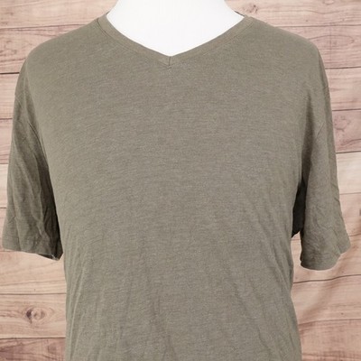 Banana Republic Shirt Mens 2XL Green V Neck Eco Premium Wash Tee Soft Casual -E2