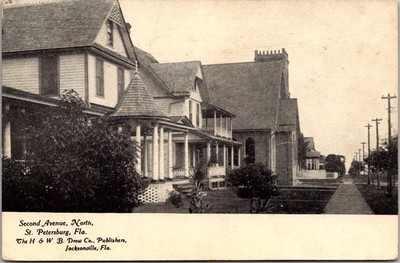 Postcard Second Avenue North in St Petersburg, Florida - circa 1906