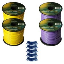 Harmony Car Primary 14 Gauge Power or Ground Wire 400 Feet 4 Rolls Yellow Purple