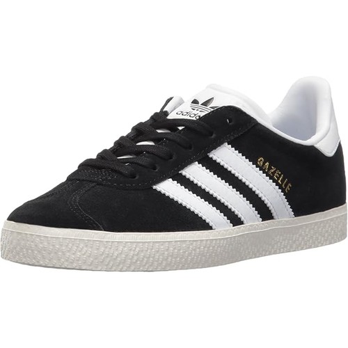 NWT Adidas Unisex Originals Kids Gazelle Black/White/Gold-SZ 7 Big Kid