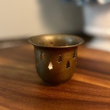 Vintage Brass Christmas Tree Votive Holder
