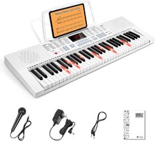 Teclado De Piano Digital El ctrico 61 Teclas Ni os Para Ni os, Ni o,Ni a, Blanc