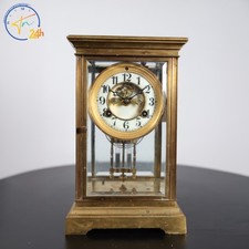 Antique 1900s Waterbury 8 Day Crystal Mantel Clock