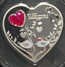 2021 Cook Islands $5 Valentine Heart 20g .999 Silver Proof Swarovski