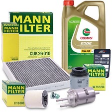 MANN-FILTER INSPEKTIONSPAKET+5L CASTROL EDGE 5W-30 LL FÜR AUDI A1 1.2 1.4 TFSI