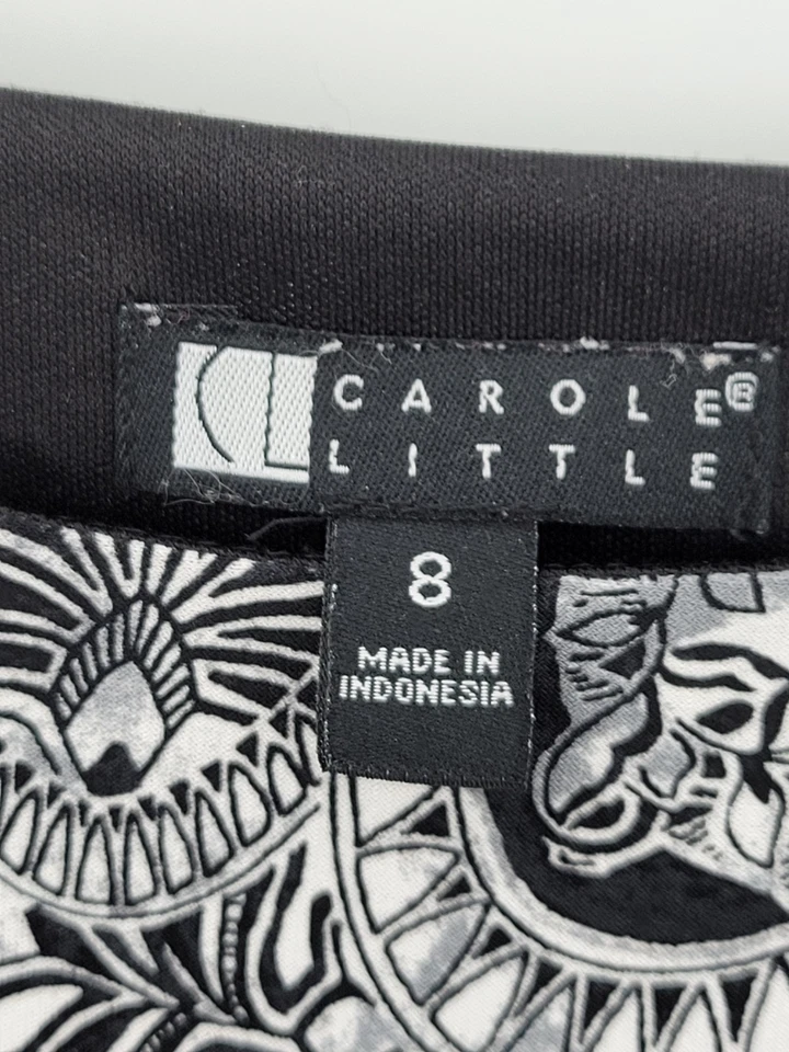 Vestido Carol Little para mujer 8 azul negro barroco manga campana cuello barco funda Foto 4 de 4