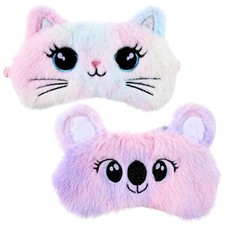 2 Pack Plush Cat Koala Sleep Masks for Women and Girls