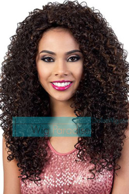 Motown Tress Synthetic Full Curly Quick and Easy Curly Half QE Bling Wig