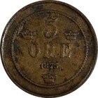 Sweden Oscar II Bronze 1875 5 Öre small letters Mintage-608,500 KM# 736 (17 926) — photo 2