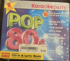 KARAOKE PARTY - Pop 80s - 2 CDs- CD G  Lyric Book - NEW  SEALED