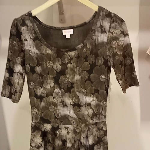 Neu mit Etikett LuLaRoe einfach bequem Nicole grau Blumenkleid S - Bild 2 von 12