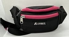 Everest Signature Fanny Pack Black w/ Pink Zi...