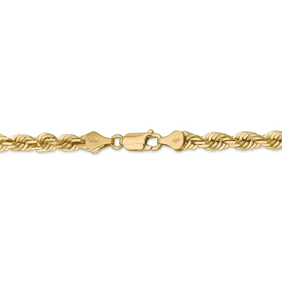 14k Yellow Gold 5.5mm Solid Diamond Cut Rope Chain w/ Lobster Clasp 16" - 36" - Image 4 of 4