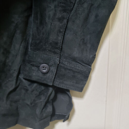 Le Collezioni Structure Shirt Mens Small Black Suede Leather Western Shacket - Picture 9 of 16