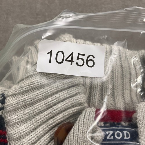 Suéter IZOD Hombres XL Rojo Azul Marino Isla Justa Rayas Raglán Botón Esquí Retro - Imagen 12 de 12
