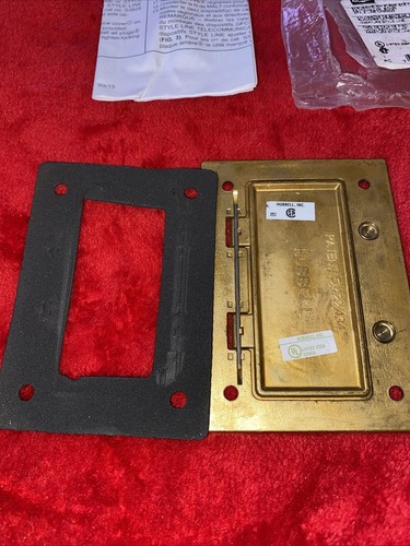 Hubbell S3826 Scrubshield Floor Box Cover Rectangular Brass NEW!! - Picture 5 of 5