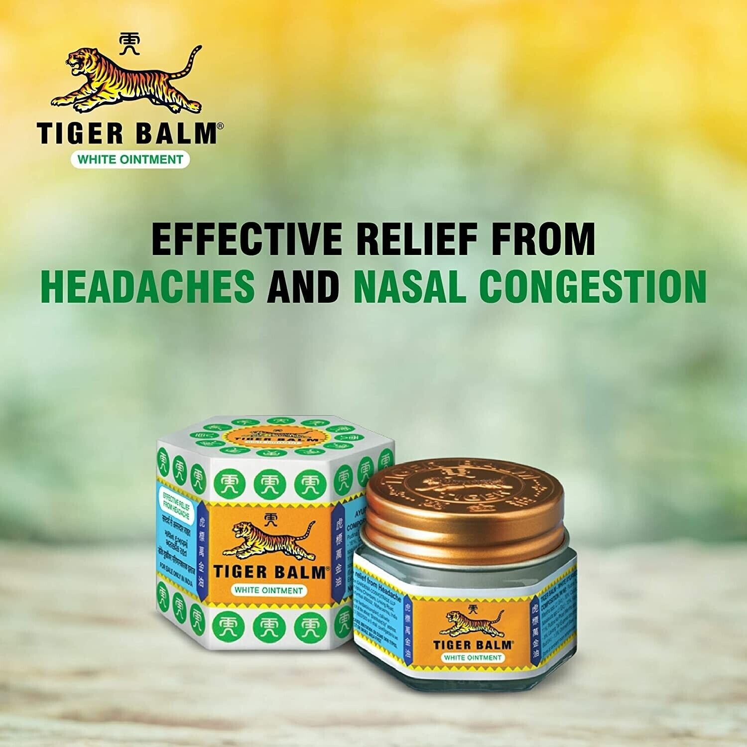 Tiger Balm White Ointment For Headaches & Nasal Congestion 21ml each