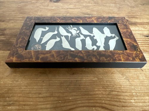 Vintage Alison Shriver Designs 1998 geschnittenes Papier Ente Küstenvogel Köder Krabbe Fisch Kunst - Bild 9 von 17