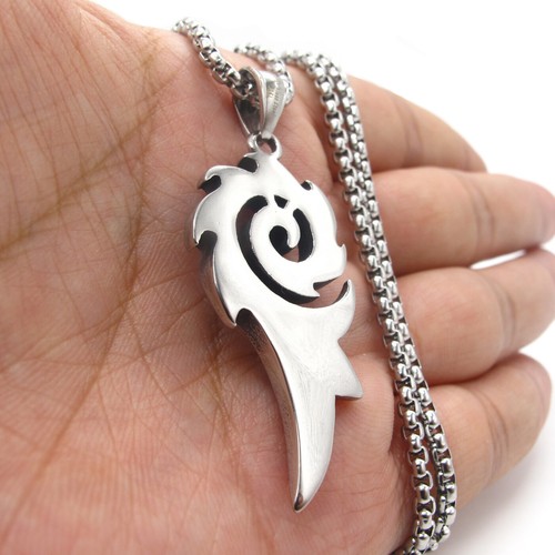 MOYON Mens Egyptian Amulet Phoenix Rising Fire Pendant Necklace Stainless Steel - Picture 2 of 4