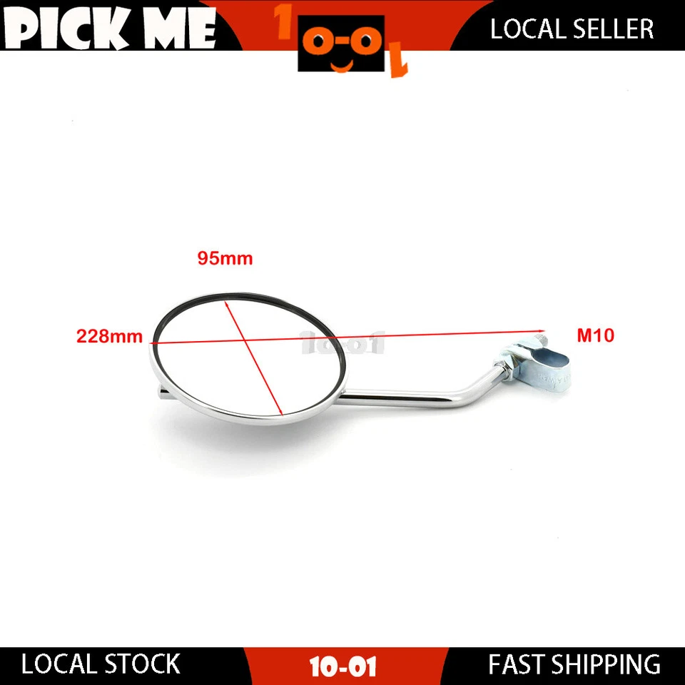 "Espejo retrovisor de vástago largo derecho + izquierdo 7/8"" ajuste con abrazadera Yamaha YDS3 1965 1966" Foto 2 de 4