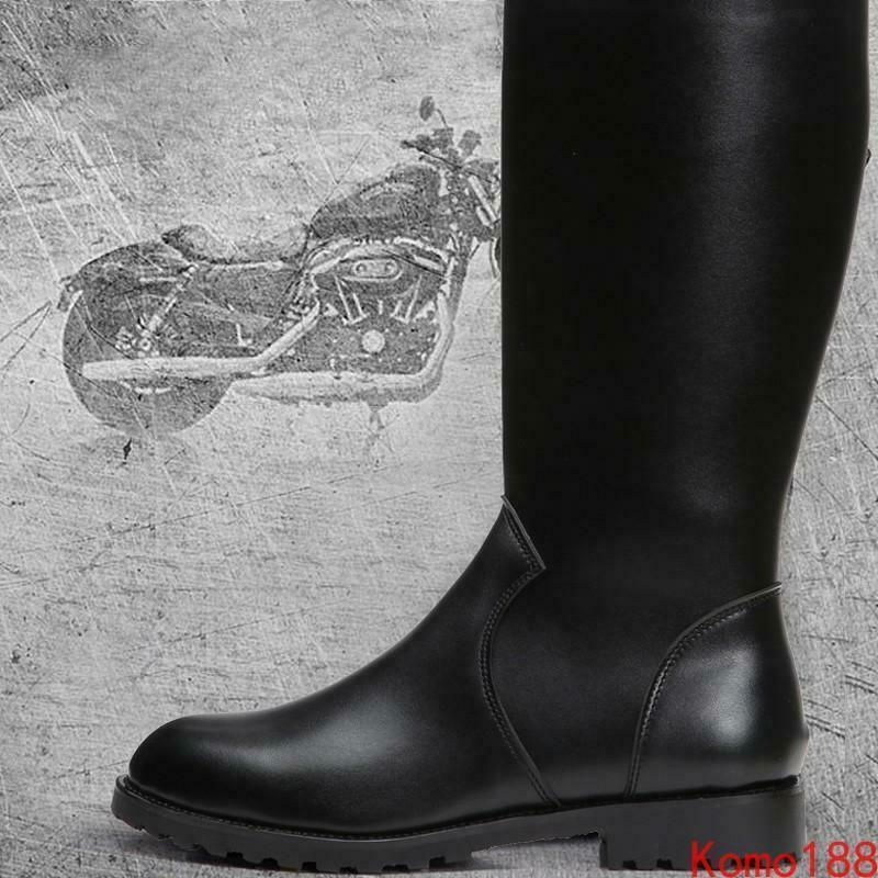 Mens lace up combat tactical Knight's style Riding motorcycle knee high