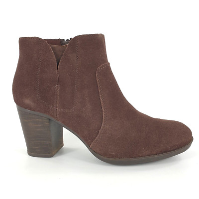 Clarks braune Stiefeletten Wildleder mit Absatz UK Größe 5