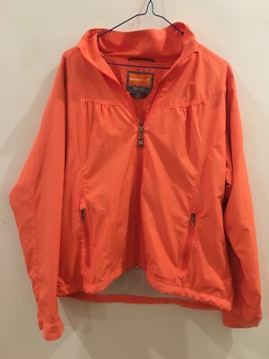 MERRELL Womens Size L Orange Zip Up AEROBLOCK Jacket Top RRP $149 good condition