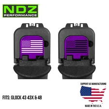 Rear Slide Cover Plate for Glock 43 43X 48 Aluminum Purple, Choose Image Color