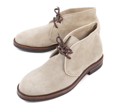 BRUNELLO CUCINELLI Men's 'Kudu Suede Chukka Boots' Natural Tan 42