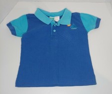 Vintage McKids Ronald McDonald Kids Polo Tee Shirt Size 24m Blue Sailboat Collar