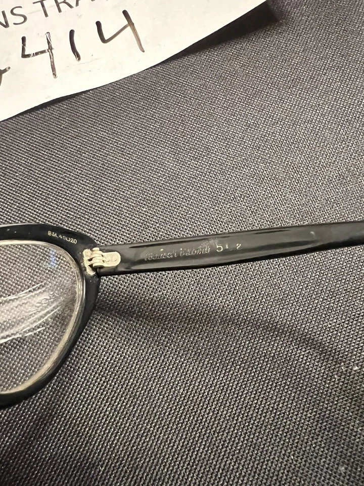 Gafas de Gato BAUSCH & LOMB Vintage Años 50 Negro Transparente-5 1/2, 48-20 G414 Foto 3 de 4