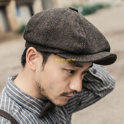 Mens Retro Hat Fashion British Newsboy Painter Hat Outdoor Cap Cotton  Winter Hat 