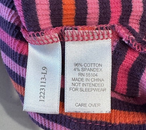 Le Top Girls Size 6 Ribbed Striped Tunic Dress Ruffle Detail Artsy Colorful - Picture 7 of 8