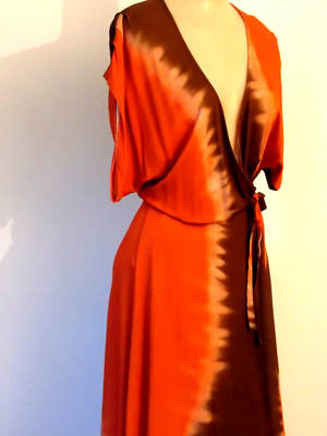 diane von furstenberg orange silk dress Diane von Furstenberg