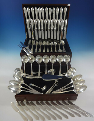 Pointed Antique Engraved Dominick & Haff Sterling Silver Flatware