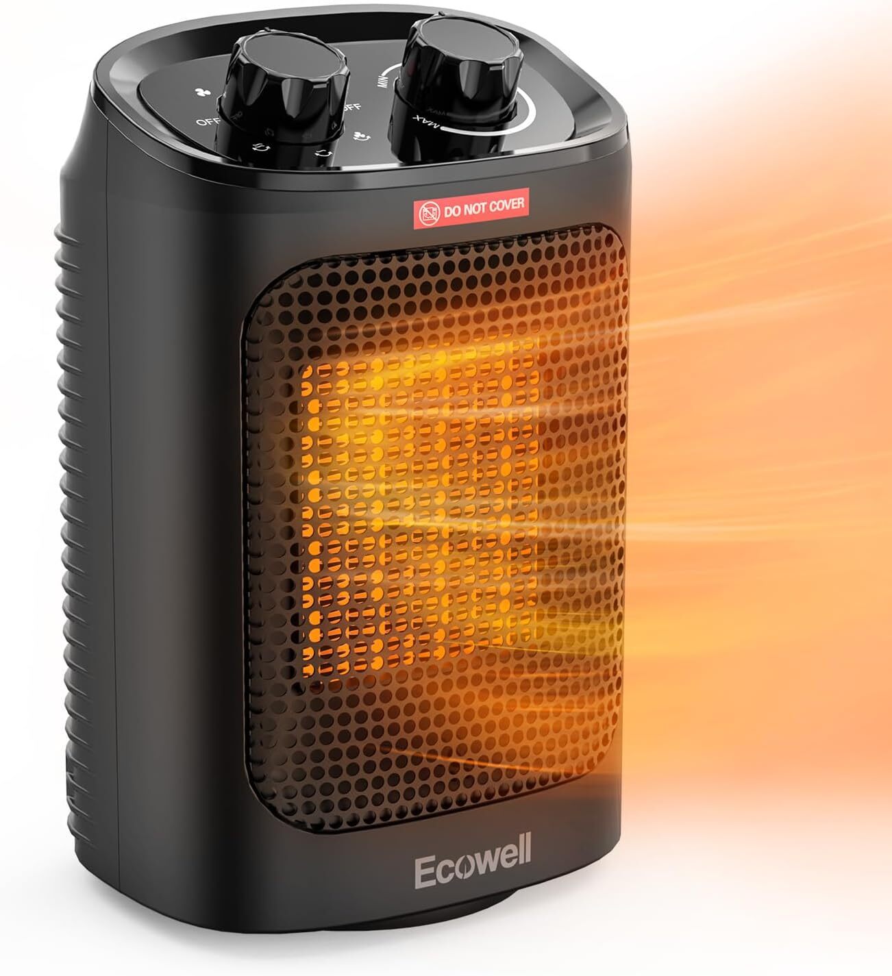 ECOWELL 1500W Portable Space Heater for Indoor Use, EHT110-BLACK