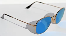 RAY-BAN RB3548N *54mm* Sunglasses Hexagonal Arista Gold/Blue Flash 001/9O 54 NEW