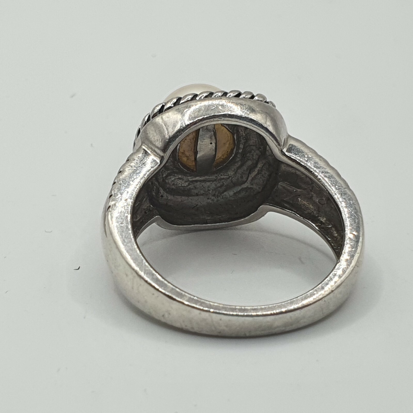Photo 8 of Sterling Silver Pearl Ring Size P-Q (R81)