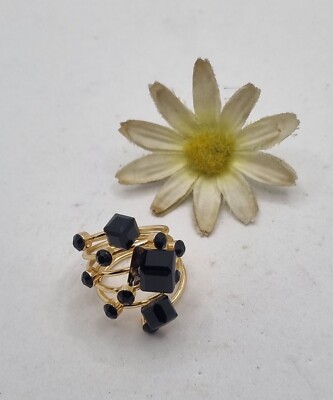 MAXI RING schwarz-gold, Fashion Ring, Fashion Ring, Minimal Ring