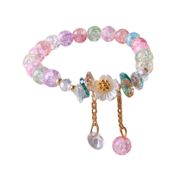 ブレスレット Daisy Gemstone Bracelet (5 color) Fashion Crystal Shell Daisy Flower Charm Fortune Bracelet