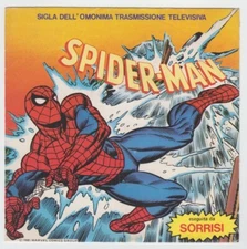 45 RPM TV ACRONYM CARTOONS SPIDERMAN SMILES 1981 HAIN SABAN RARE MARVEL 1981