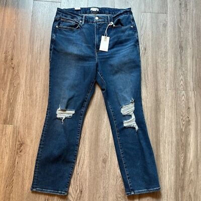 good american cigarette jeans Good Legs Ripped High Waist in Indigo227 at Nordstrom, Size 16 about 9 Inseam GOOD AMERICAN NWT Good Legs