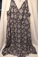 Woman's plus size Maison Jules woman's dress 2x navy print NWT sleeveless