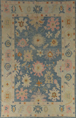 Vegetable Dye Traditional Oushak Turkish Handmade Rug 8x12 ft Room Sized Carpet