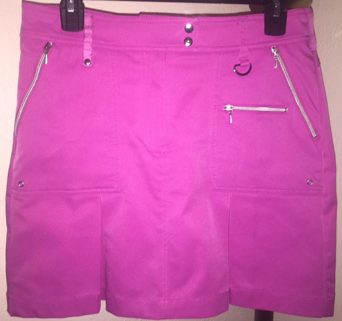 Beautiful GG Blue Boca Golf Skort Size Pink w/Silver Zippers