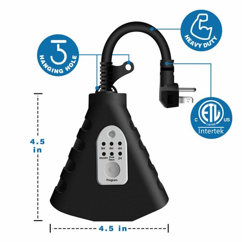 Prese telecomando esterne wireless con funzione timer e sensore, elencati ETL - Foto 2 di 7