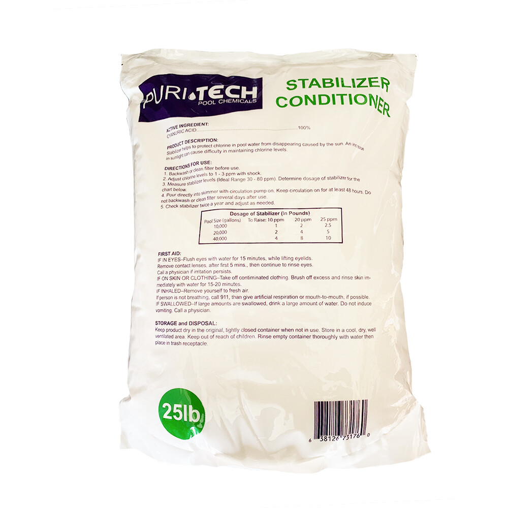 Puri Tech Pool 50lbs Stabilizer Conditioner Cyanuric Acid UV Protection ...