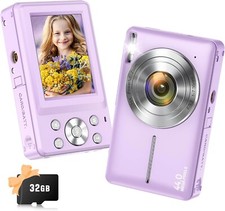 Digital Point and Shoot Cameras for Kids with 32GB Card 16X Zoom Anti-Shake